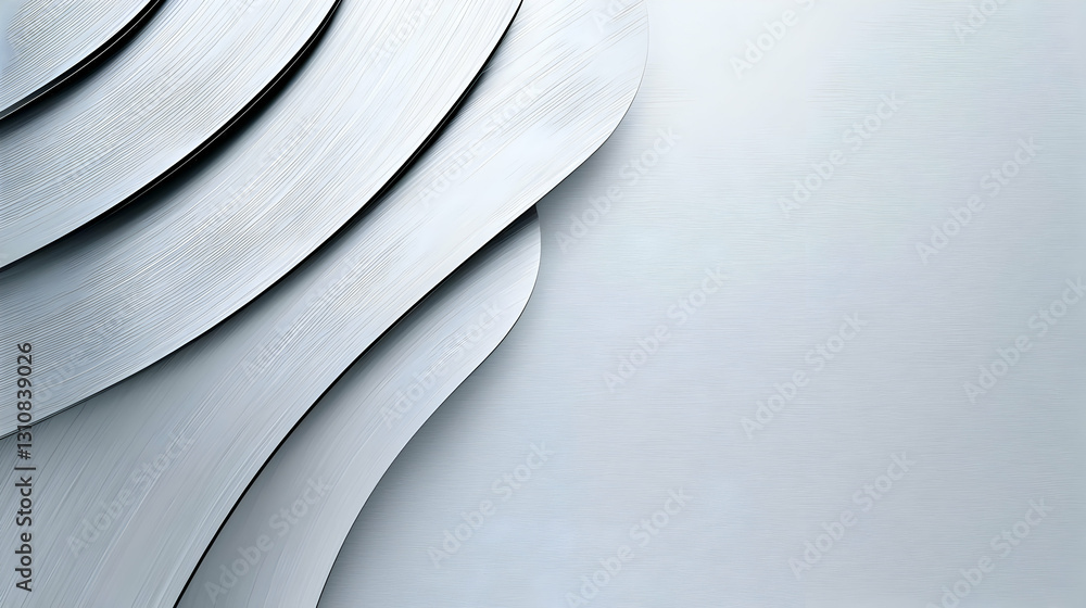 Poster modern abstract metal design with curved lines and smooth texture