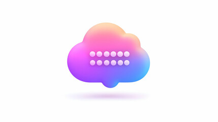 Colorful Cloud Icon with Digital Elements for Technology Concepts