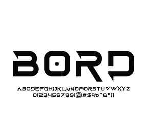 Bord font for logo and headline. Isolated Vector typeset