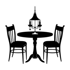 Dining Table silhouette vector