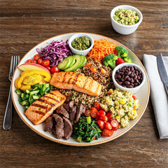 Healthy Eating with Balanced Nutrients and Fresh Ingredients