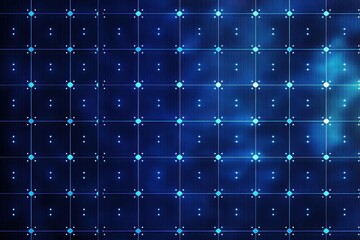 Naklejka premium Abstract blue grid pattern with glowing nodes. Ideal for tech, network, or digital backgrounds.