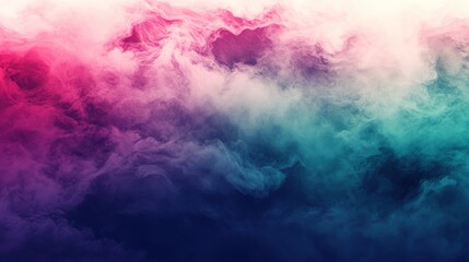 Dreamy Pink and Teal Smoke Clouds Abstract Background