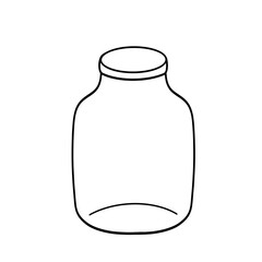 illustration of glass bottle in outline design