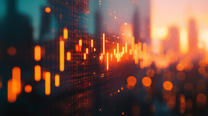 Naklejka premium Minimalistic candlestick chart with clean design, symbolizing modern financial analysis and simplicity.