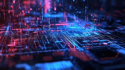 Exploring digital twin technology abstract visualization of data systems in a virtual environment
