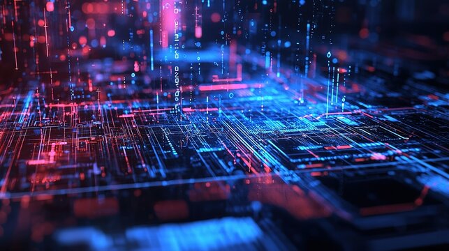 Exploring digital twin technology abstract visualization of data systems in a virtual environment