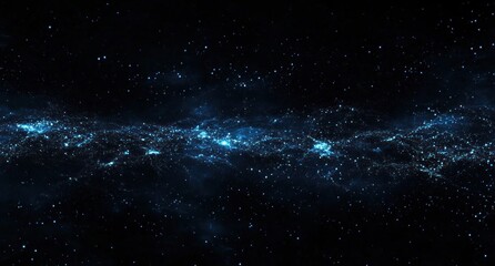 Fototapeta premium Dark blue nebula, cosmic dust, stars.