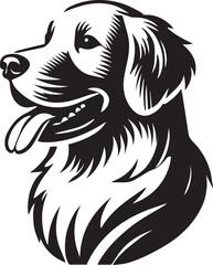 Obraz premium black vector illustration of a dog head vector, dog head silhouette vector, dog head vector icon, dog head silhouette vector black and white