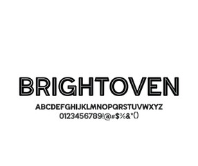 Brightoven font for logo and headline. Isolated Vector typeset