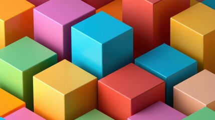 Obraz premium Colorful Cubes in Multicolor Arrangement for Creative Backgrounds