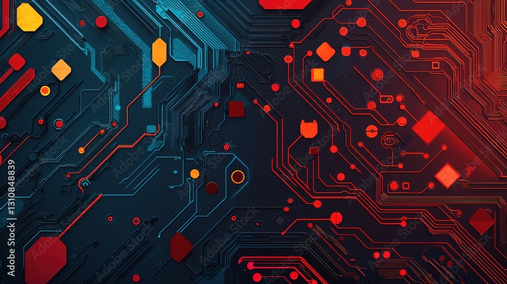 Aufkleber dynamic technology patterns in chaos digital environment graphic visuals gigapixel quality insights