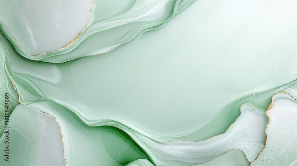 Poster abstract green marble texture with soft waves; elegant and soothing background ideal for design proj