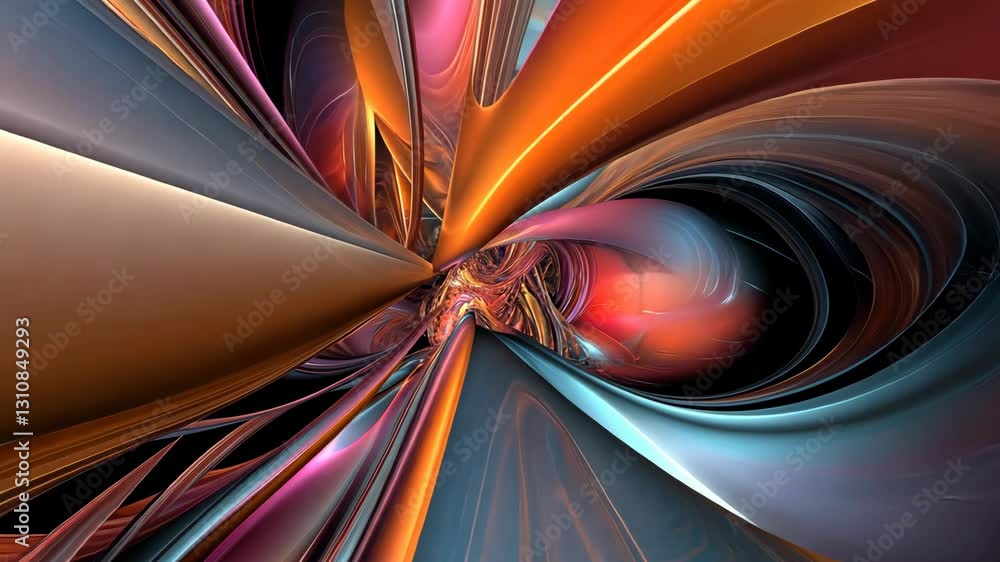 Poster dynamic abstract design displaying vibrant colors and flowing shapes in a mesmerizing visual vortex
