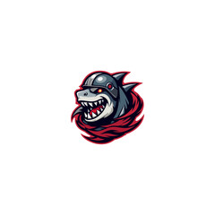 Angry Shark Mascot Logo