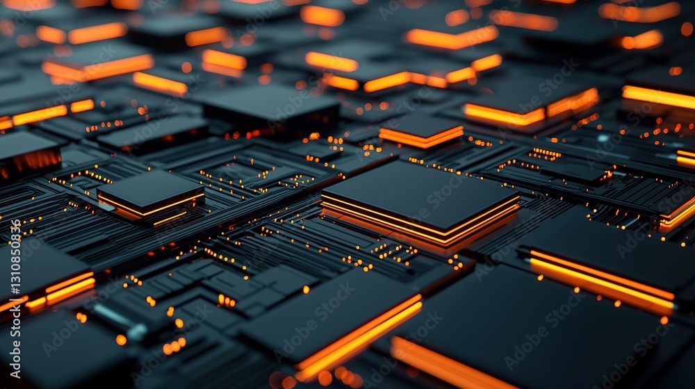 Poster geometric chaos in technology gigapixel insights into circuit design digital realm abstract art clos