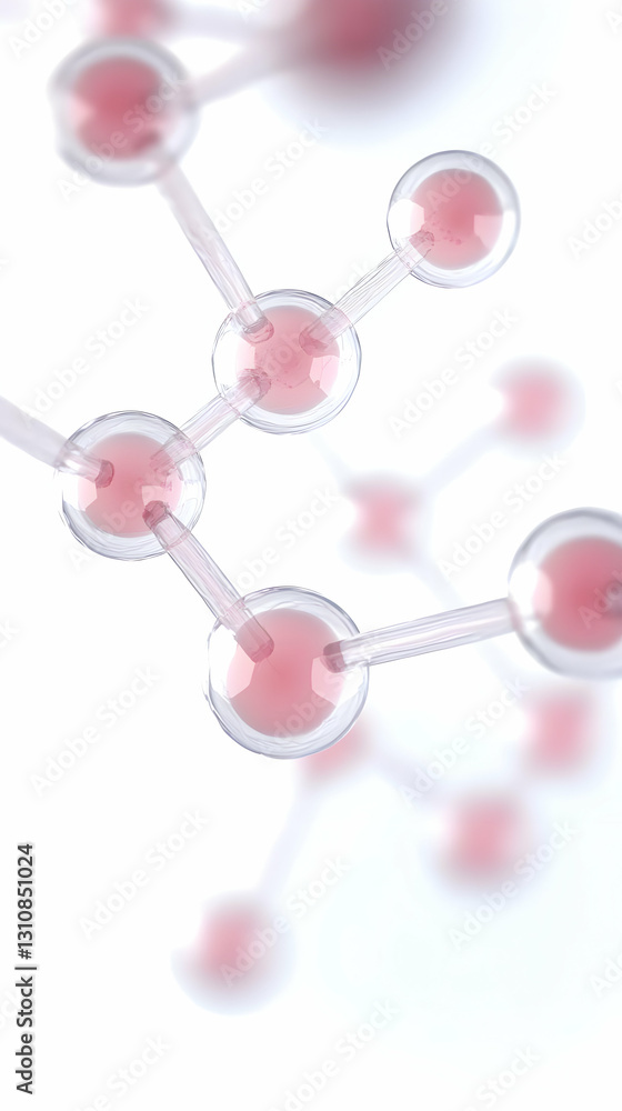 Aufkleber 3d pink molecular structure abstract backgrounds for science