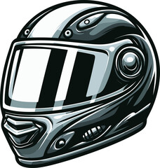 Fototapeta premium バイクのフルフェイスヘルメットのイラスト