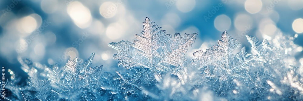 Fototapete frozen ice crystals create an enchanting frost effect with subtle reflections in a serene winter set