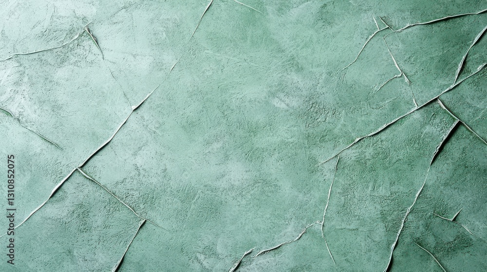 Poster abstract textured green surface with cracks, ideal for backgrounds and creative design projects.