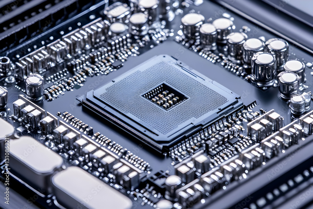Poster detailed close up of a modern central processing unit on a