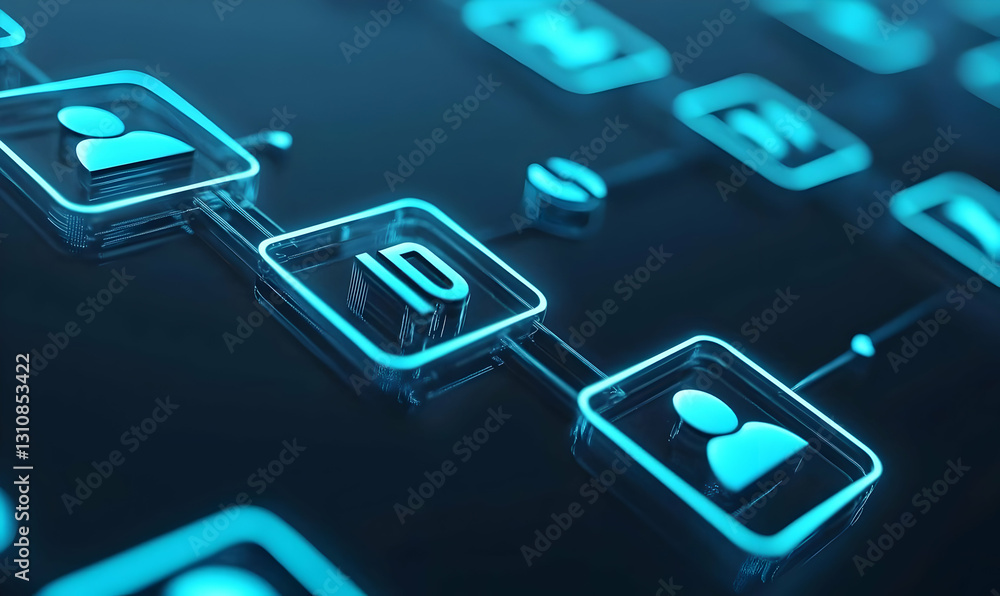 Aufkleber digital identity concept with networking symbols and connections
