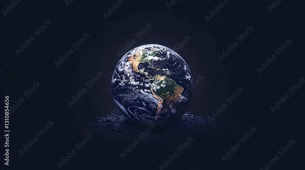 Poster pixelated planet 3d render dark background image space digital