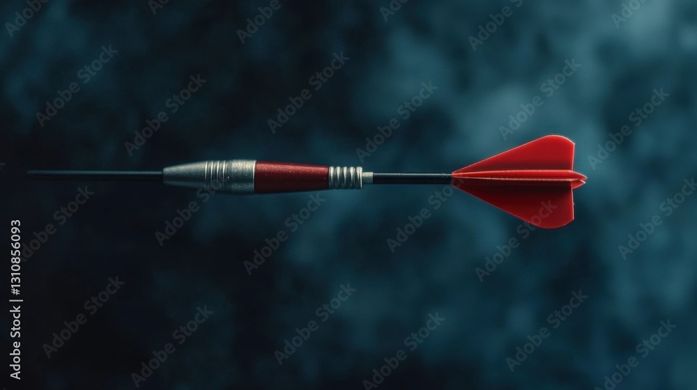 Poster sharp red dart on dark background capturing precision and focus