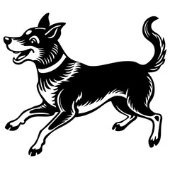 Cute Jumping Dog Cartoon - Stock Illustration for Design