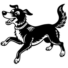 Cute Jumping Dog Cartoon - Stock Illustration for Design