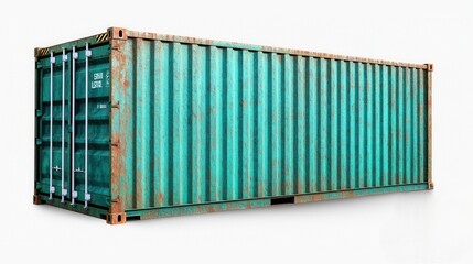 Weathered Shipping Container with Rusty Surface and Unique Coloration