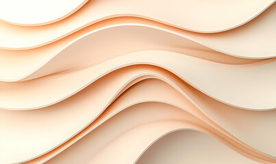 Obraz premium Abstract Waves in Soft Peach Tones Highlighting Fluidity and Elegance