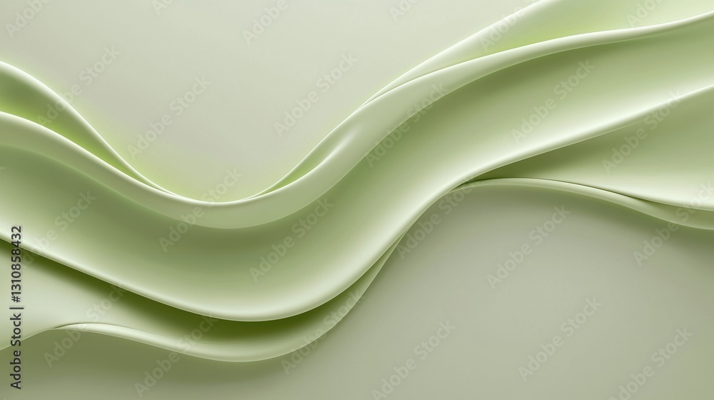 Poster elegant abstract green waves create a soothing and modern background for design projects.