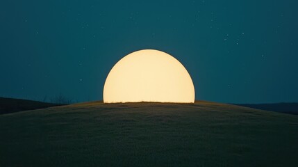 Obraz premium Majestic Glow of the Rising Sun Over Serene Landscape at Dusk