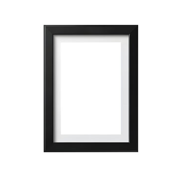Vector illustration of a black picture frame isolated on transparent white background, clipping path, pen tool.