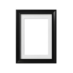 Vector illustration of a black picture frame isolated on transparent white background, clipping path, pen tool.