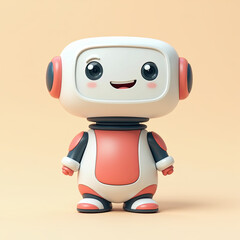 Cute Robot Cartoon Character 3D Render - 3D renders
