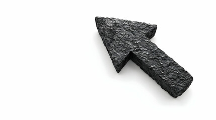 Fototapeta premium Textured Black Arrow Pointing Upward on White Background