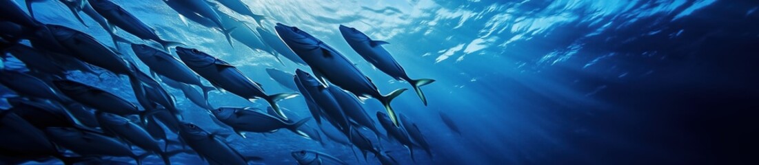 Obraz premium school of fish close-up