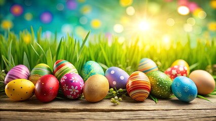 easter eggs in grass