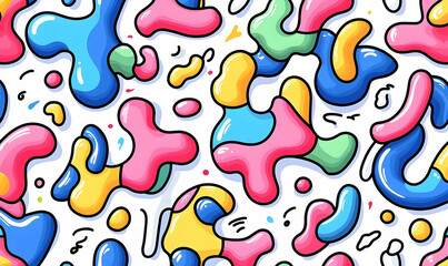 Colorful Abstract Shapes with Smooth Textures on White Background