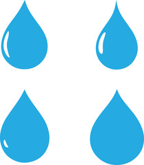 set of water drops. Vector blue water drop icon set. Flat droplet logo shapes collection