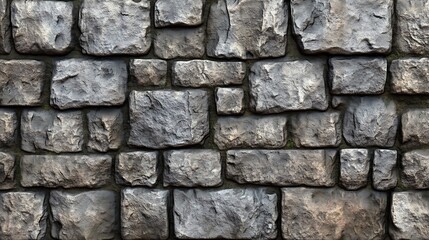 Fototapeta premium A textured stone wall with uneven surfaces and varying shades of gray.