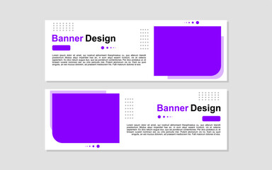 Banner two purple banners with the words banner design stand out against a white background.
