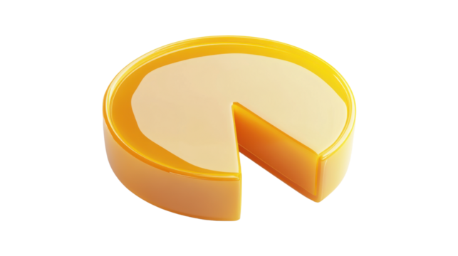 3d pie chart icon isolated on white background