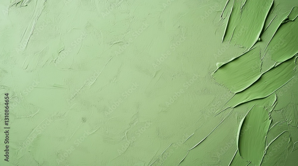 Poster textured green abstract background with smooth brush strokes for creative design projects