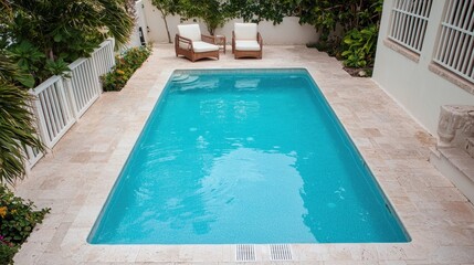 Tranquil Private Swimming Pool Surrounded by Lush Greenery