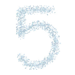 number 0 made from snowflakes 0055