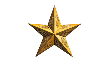 Obraz premium Elegant golden star with intricate designs for decorative purposes.