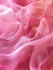 Fototapeta premium Close-up of flowing, soft pink fabric with delicate lines. Abstract texture, gentle folds, elegant drapery. Dreamy, romantic concept. Background, textile, smooth.
